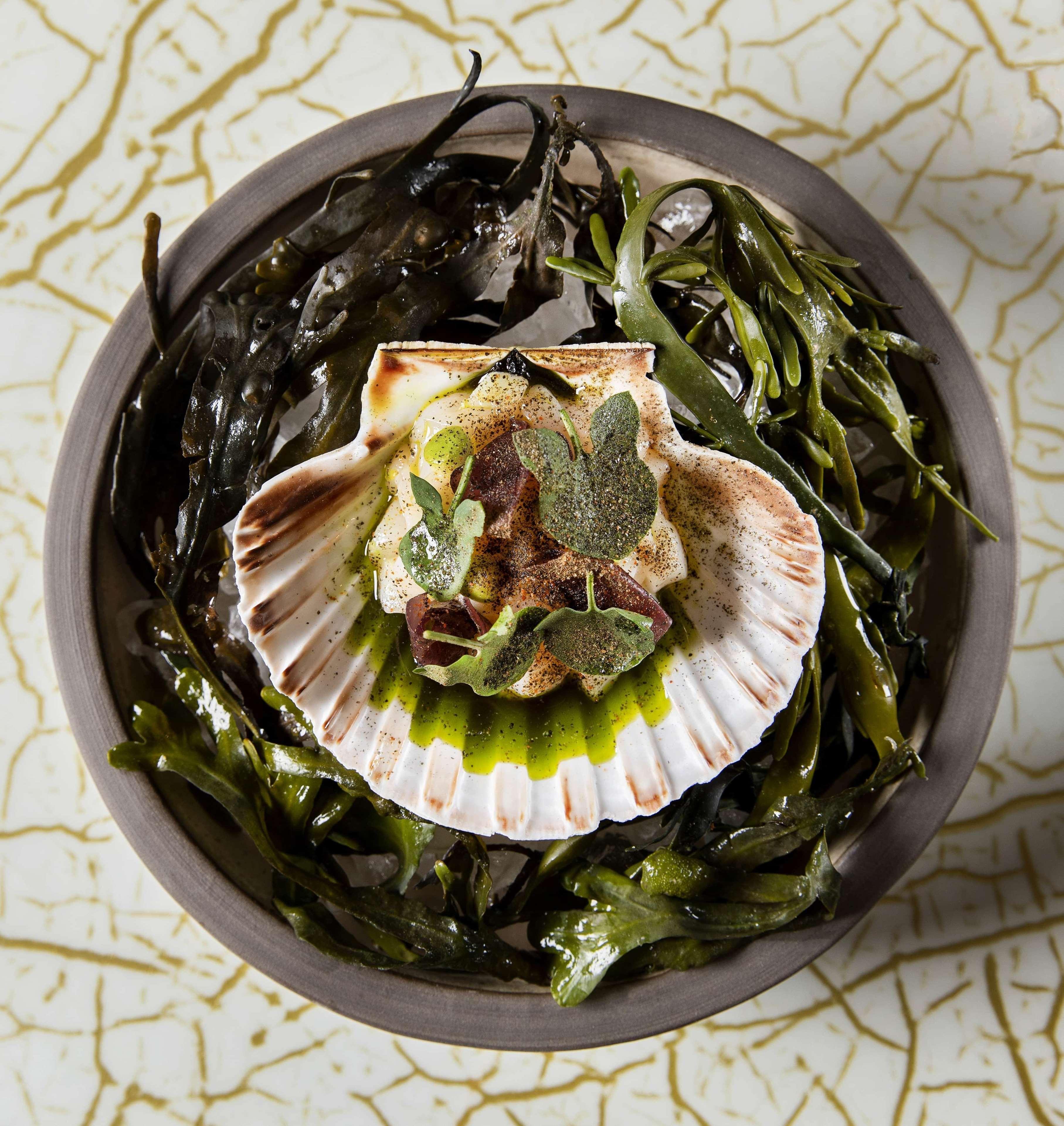 The Biltmore Mayfair Londra Esterno foto Scallop with seaweed